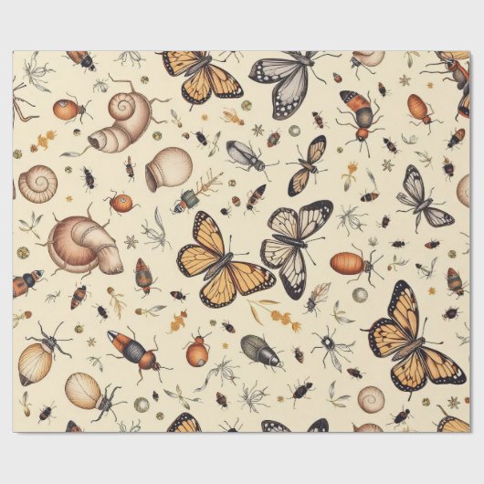 Botervliegenontwerp Cadeaupapier (Vlak)