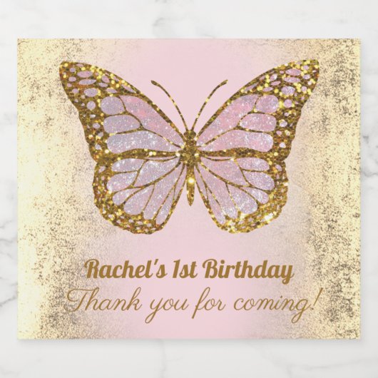 Botervliegenontwerp Sparkling Wijnetiket (Enkel label)