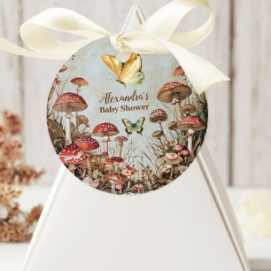Botervliegenpaddenstoel Natuur Baby shower Ronde Sticker