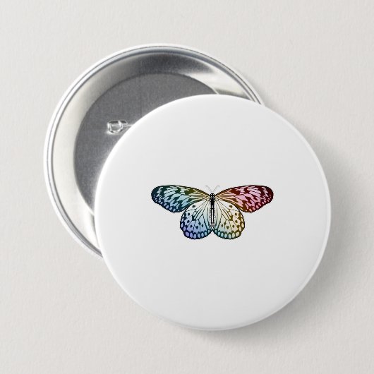 Botervliegenregenboog Ronde Button 7,6 Cm (Voorkant /achterkant)