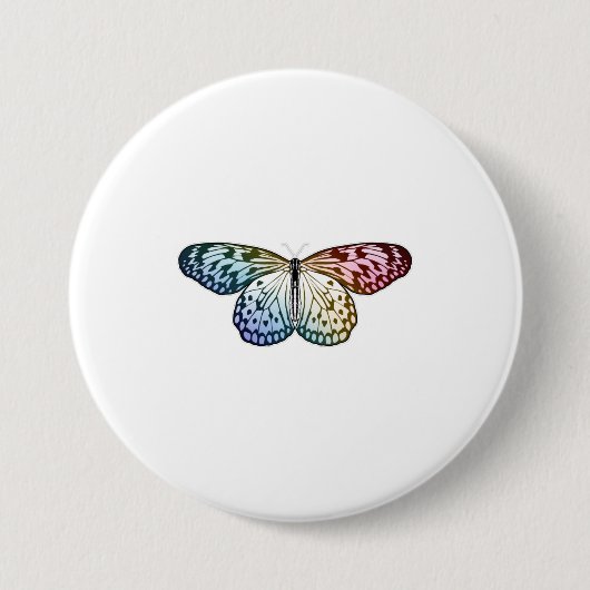 Botervliegenregenboog Ronde Button 7,6 Cm (Voorkant)