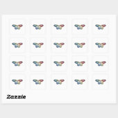 Botervliegenregenboog Vierkante Sticker (Vel)
