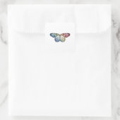 Botervliegenregenboog Vierkante Sticker (Tas)