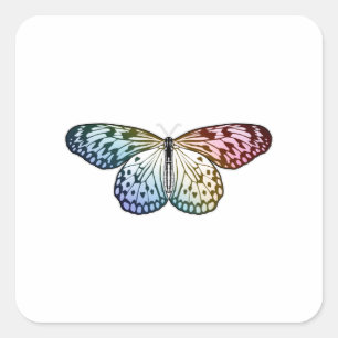 Botervliegenregenboog Vierkante Sticker