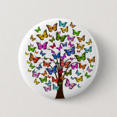 Botervliegenregenboogboom Ronde Button 5,7 Cm (Voorkant)