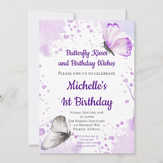 Botervliegenuitnodiging, eerste eerste eerste verj kaart (Voorkant)