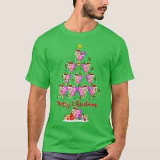 Botervlieger bij kerstmis met kerstmis t-shirt