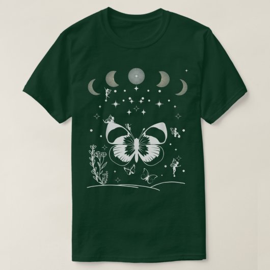 Botervlieger Fairycore Aesthethetische kattescore T-shirt (Design voorkant)