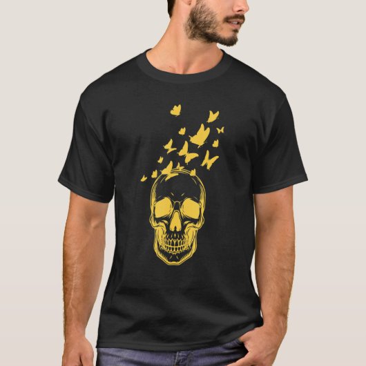 Botervlieger Fairycore Aesthetische Skelethuid T-shirt (Voorkant)