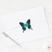Botervlieger/groene zweetstaart vierkante sticker (Envelop)