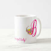 Botervlieger Letter B Floral Mok (Voorkant rechts)