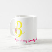 Botervlieger Letter B Floral Mok (Voorkant links)