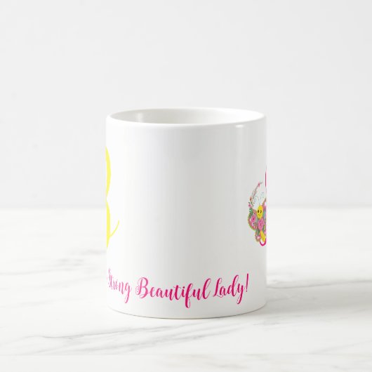 Botervlieger Letter B Floral Mok (Center)