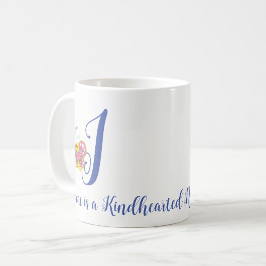 Botervlieger Letter I Floral Mok (Voorkant links)