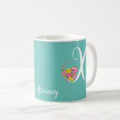 Botervlieger Letter X Floral Mok (Voorkant rechts)