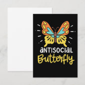 Botervlieger over antisociale vlinder bedankkaart (Voorkant / Achterkant)