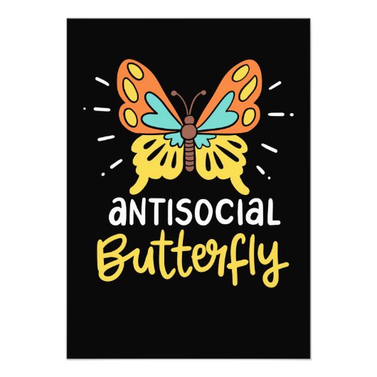 Botervlieger over antisociale vlinder foto afdruk (Voorkant)