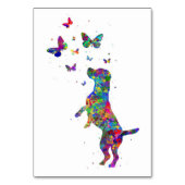 Botervliegerbeagle hond speelt met vlinders kaart (Voorkant)