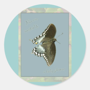Botervliegers Baby shower Ronde Sticker