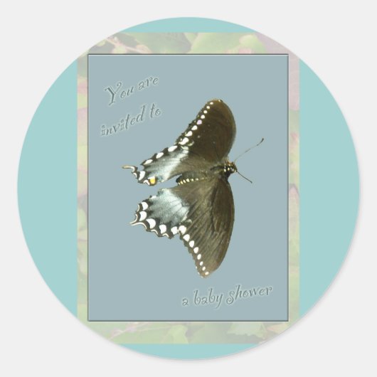 Botervliegers Baby shower Ronde Sticker (Voorkant)