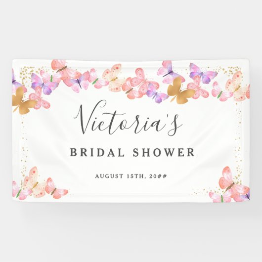 Botervliegers Elegant Butterflies Vrijgezellenfees Spandoek (Horizontaal)