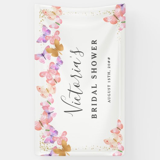 Botervliegers Elegant Butterflies Vrijgezellenfees Spandoek (Verticaal)