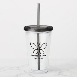Botervliegers: Geluk is als een vlinder Acryl Drinkbeker