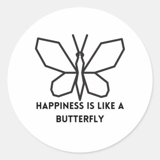 Botervliegers: Geluk is als een vlinder Ronde Sticker (Voorkant)