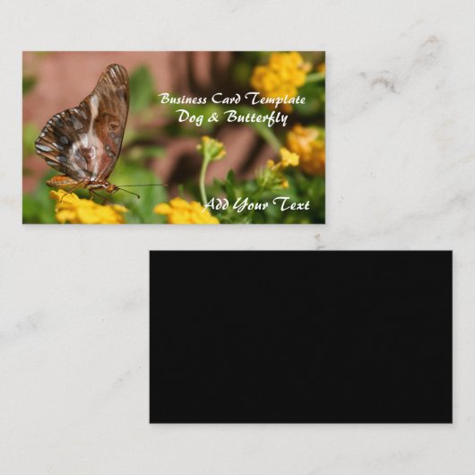 Botervliegers - Honden en vlinder Visitekaartje (Voorkant / Achterkant)