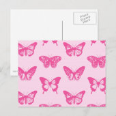 Botervliegers, lichtroze en fuchsie briefkaart (Voorkant / Achterkant)