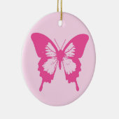 Botervliegers, lichtroze en fuchsie keramisch ornament (Rechts)