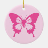 Botervliegers, lichtroze en fuchsie keramisch ornament (Achterkant)