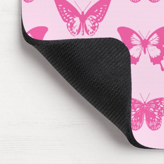 Botervliegers, lichtroze en fuchsie muismat (Hoek)