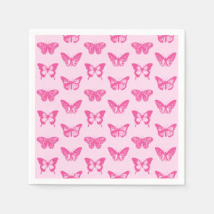 Botervliegers, lichtroze en fuchsie servetten