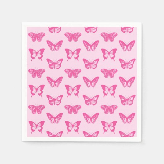 Botervliegers, lichtroze en fuchsie servetten (Voorkant)