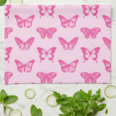 Botervliegers, lichtroze en fuchsie theedoek (Gevouwen)
