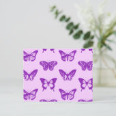 Botervliegers, orchidee, roze en violet briefkaart (Staand voorkant)