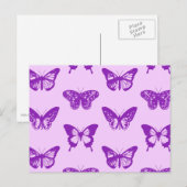 Botervliegers, orchidee, roze en violet briefkaart (Voorkant / Achterkant)
