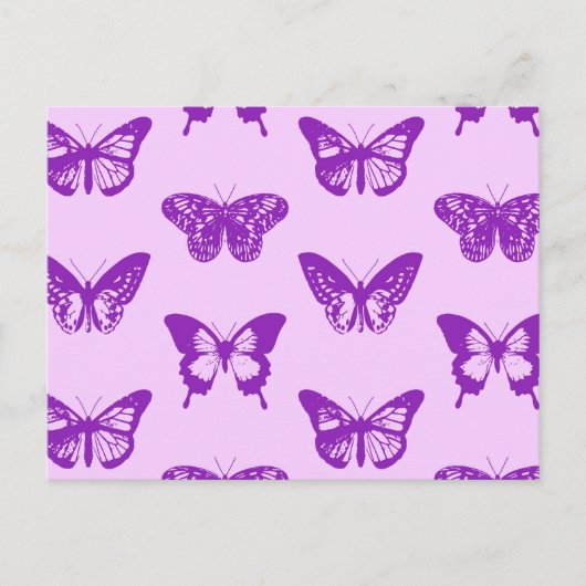 Botervliegers, orchidee, roze en violet briefkaart (Voorkant)