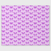 Botervliegers, orchidee, roze en violet cadeaupapier (Vlak)