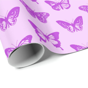 Botervliegers, orchidee, roze en violet cadeaupapier