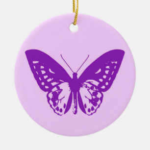 Botervliegers, orchidee, roze en violet keramisch ornament
