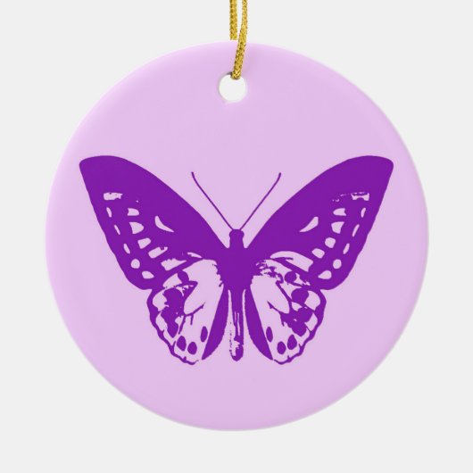 Botervliegers, orchidee, roze en violet keramisch ornament (Voorkant)