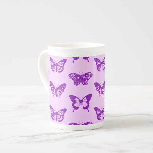 Botervliegers, orchidee, roze en violet porselein kop (Links)