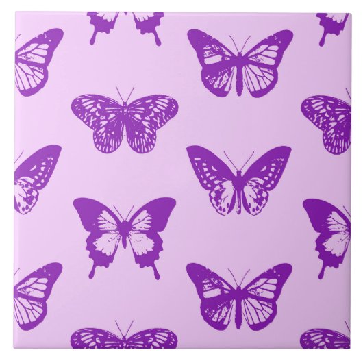 Botervliegers, orchidee, roze en violet tegeltje (Voorkant)