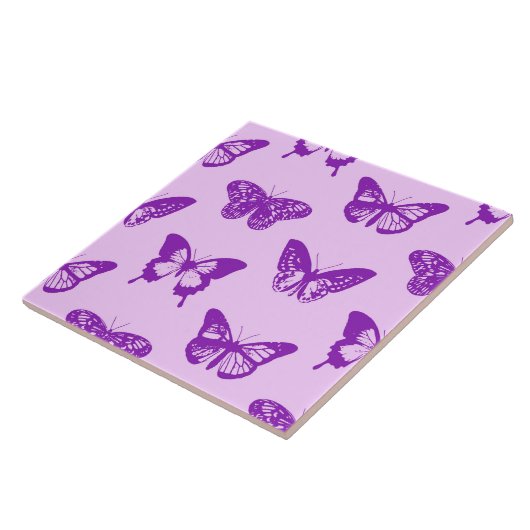 Botervliegers, orchidee, roze en violet tegeltje (Zijkant)