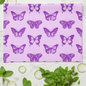 Botervliegers, orchidee, roze en violet theedoek (Gevouwen)