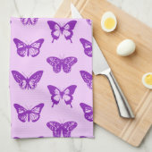 Botervliegers, orchidee, roze en violet theedoek (Quarter Fold)
