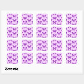 Botervliegers, orchidee, roze en violet vierkante sticker (Vel)