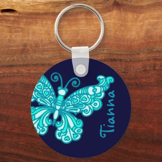 Botervliegers paarse blauw hemelsnaam sleutelhange sleutelhanger (Voorkant)